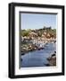 Whitby and the River Esk from the New Bridge, Whitby, North Yorkshire, Yorkshire, England, UK-Mark Sunderland-Framed Photographic Print