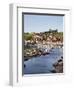 Whitby and the River Esk from the New Bridge, Whitby, North Yorkshire, Yorkshire, England, UK-Mark Sunderland-Framed Photographic Print