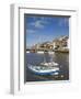 Whitby Church and Fishing Boats in the Harbour, Whitby, North Yorkshire, Yorkshire, England, UK-Neale Clarke-Framed Photographic Print