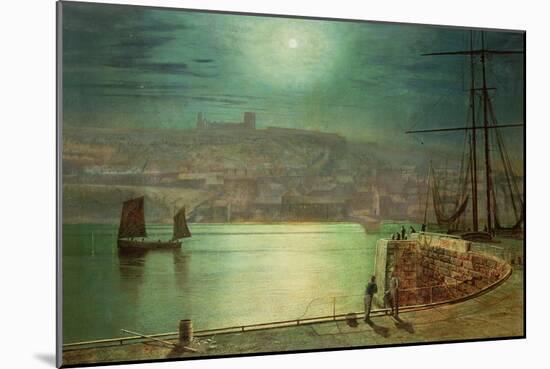 Whitby Harbour by Moonlight, 1870-John Atkinson Grimshaw-Mounted Giclee Print