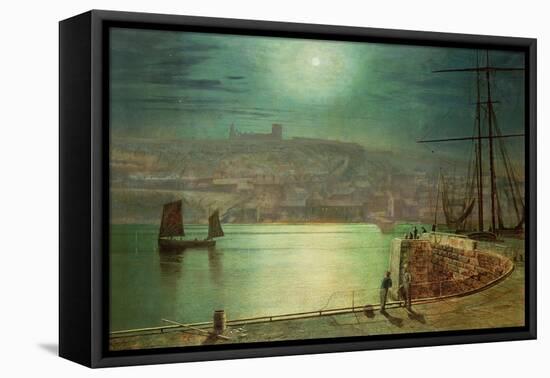 Whitby Harbour by Moonlight, 1870-John Atkinson Grimshaw-Framed Stretched Canvas