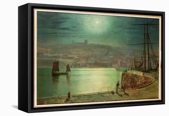 Whitby Harbour by Moonlight, 1870-Grimshaw-Framed Stretched Canvas