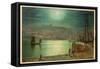 Whitby Harbour by Moonlight, 1870-Grimshaw-Framed Stretched Canvas