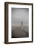 Whitby Harbour West Lighthouse in Mist  2020  (photograph)-Ant Smith-Framed Photographic Print