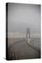 Whitby Harbour West Lighthouse in Mist  2020  (photograph)-Ant Smith-Stretched Canvas