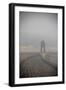 Whitby Harbour West Lighthouse in Mist  2020  (photograph)-Ant Smith-Framed Photographic Print