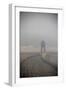 Whitby Harbour West Lighthouse in Mist  2020  (photograph)-Ant Smith-Framed Photographic Print