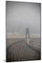 Whitby Harbour West Lighthouse in Mist  2020  (photograph)-Ant Smith-Mounted Photographic Print