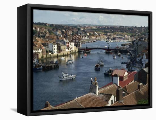 Whitby Harbour, Whitby, North Yorkshire, England, United Kingdom, Europe-Short Michael-Framed Stretched Canvas
