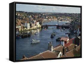 Whitby Harbour, Whitby, North Yorkshire, England, United Kingdom, Europe-Short Michael-Framed Stretched Canvas
