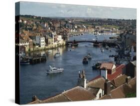 Whitby Harbour, Whitby, North Yorkshire, England, United Kingdom, Europe-Short Michael-Stretched Canvas