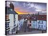 Whitby Town Houses at Sunset from the Abbey Steps, Whitby, North Yorkshire, Yorkshire, England, Uni-Neale Clark-Stretched Canvas