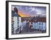 Whitby Town Houses at Sunset from the Abbey Steps, Whitby, North Yorkshire, Yorkshire, England, Uni-Neale Clark-Framed Photographic Print