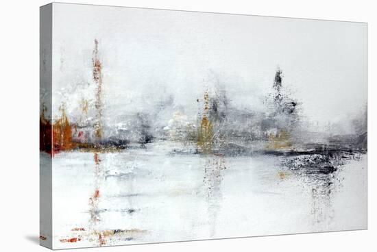 White Abstract Acrylic Painting on Canvas-celiachen-Stretched Canvas