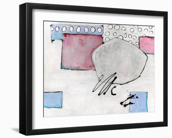 White Abstract Design Landscape-Blenda Tyvoll-Framed Art Print