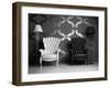White And Black Armchairs-viczast-Framed Art Print