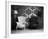 White And Black Armchairs-viczast-Framed Art Print