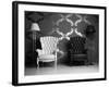 White And Black Armchairs-viczast-Framed Art Print