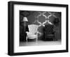 White And Black Armchairs-viczast-Framed Art Print
