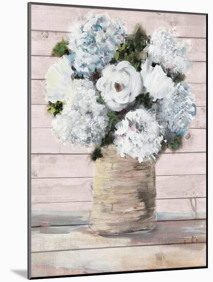 White and Blue Rustic Blooms-Julie DeRice-Mounted Art Print