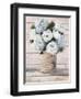 White and Blue Rustic Blooms-Julie DeRice-Framed Art Print