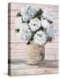 White and Blue Rustic Blooms-Julie DeRice-Stretched Canvas