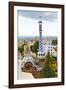 White and Blue Tower, Park Guell, Barcelona, Spain-George Oze-Framed Photographic Print