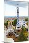 White and Blue Tower, Park Guell, Barcelona, Spain-George Oze-Mounted Photographic Print