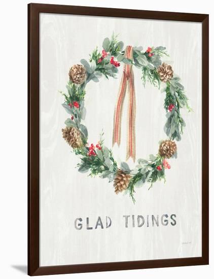 White and Bright Christmas Wreath II-Danhui Nai-Framed Art Print