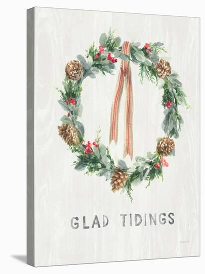 White and Bright Christmas Wreath II-Danhui Nai-Stretched Canvas