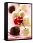 White and Dark Chocolate Cherries-Joff Lee-Framed Stretched Canvas