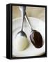 White and Dark Couverture on Spoons-Debi Treloar-Framed Stretched Canvas