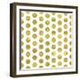 White and Gold Pattern. Abstract Geometric Modern Polka Dot Background. Vector Illustration.Shiny B-Lami Ka-Framed Art Print