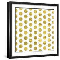 White and Gold Pattern. Abstract Geometric Modern Polka Dot Background. Vector Illustration.Shiny B-Lami Ka-Framed Art Print