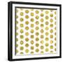 White and Gold Pattern. Abstract Geometric Modern Polka Dot Background. Vector Illustration.Shiny B-Lami Ka-Framed Art Print