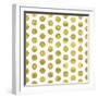 White and Gold Pattern. Abstract Geometric Modern Polka Dot Background. Vector Illustration.Shiny B-Lami Ka-Framed Art Print