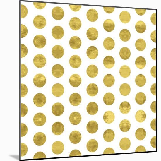 White and Gold Pattern. Abstract Geometric Modern Polka Dot Background. Vector Illustration.Shiny B-Lami Ka-Mounted Art Print