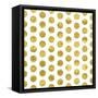 White and Gold Pattern. Abstract Geometric Modern Polka Dot Background. Vector Illustration.Shiny B-Lami Ka-Framed Stretched Canvas