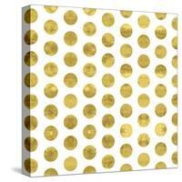 White and Gold Pattern. Abstract Geometric Modern Polka Dot Background. Vector Illustration.Shiny B-Lami Ka-Stretched Canvas