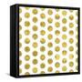 White and Gold Pattern. Abstract Geometric Modern Polka Dot Background. Vector Illustration.Shiny B-Lami Ka-Framed Stretched Canvas