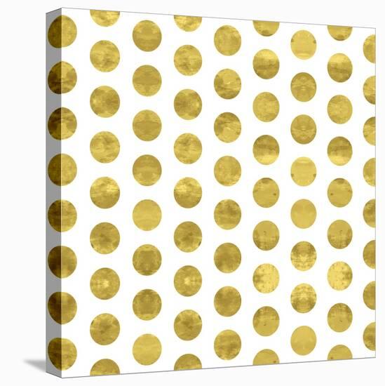 White and Gold Pattern. Abstract Geometric Modern Polka Dot Background. Vector Illustration.Shiny B-Lami Ka-Stretched Canvas