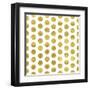 White and Gold Pattern. Abstract Geometric Modern Polka Dot Background. Vector Illustration.Shiny B-Lami Ka-Framed Art Print