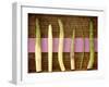 White and Green Asparagus Spears on Wicker Tray-null-Framed Photographic Print