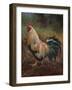 White And Green Rooster-Nenad Mirkovich-Framed Art Print