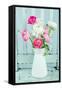White and Pink Ranunculus Flowers-Anna-Mari West-Framed Stretched Canvas