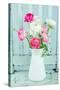 White and Pink Ranunculus Flowers-Anna-Mari West-Stretched Canvas