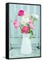 White and Pink Ranunculus Flowers-Anna-Mari West-Framed Stretched Canvas