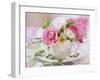 White and Pink Roses and Heather in a Cup-Friedrich Strauss-Framed Premium Photographic Print