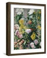 White and Yellow Chrysanthemums, 1893-Gustave Caillebotte-Framed Giclee Print