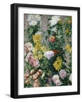 White and Yellow Chrysanthemums, 1893-Gustave Caillebotte-Framed Giclee Print